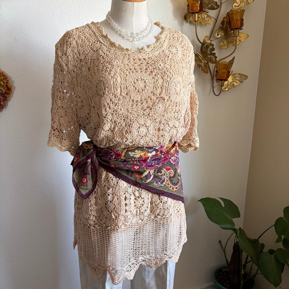Vintage Crochet Tunic Top